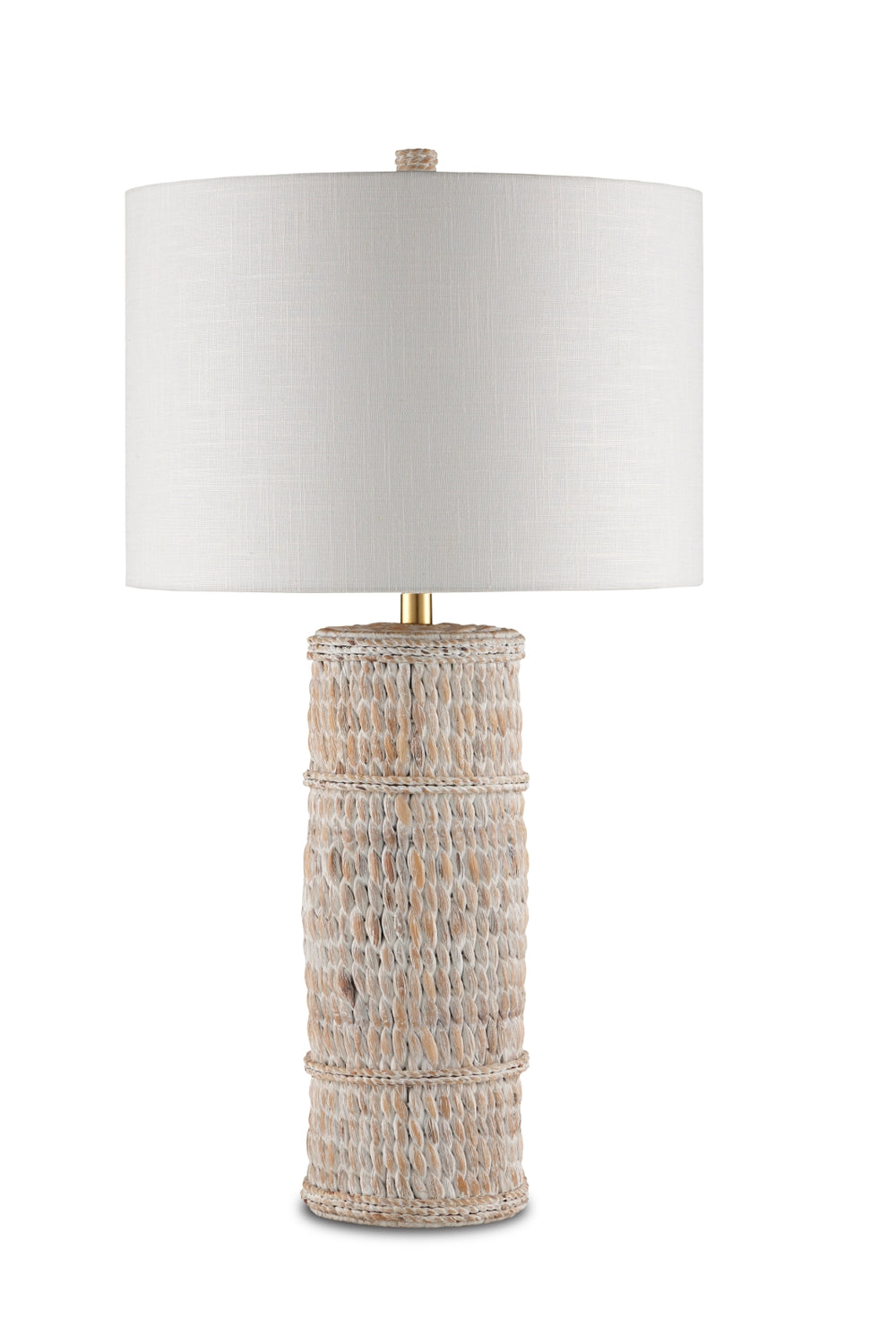 Azores White Table Lamp - Elegant Woven Water Hyacinth Design, Eco-Friendly, Perfect for Any Room