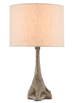 Cotswold Table Lamp - Elegant Concrete Bonsai Design with Natural Linen Shade for Unique Home Decor
