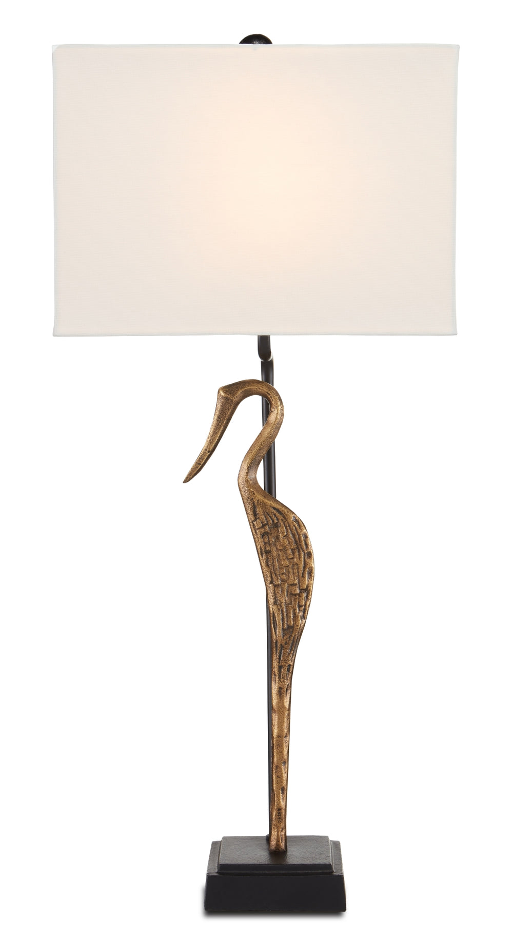 Antigone Table Lamp - Elegant Antique Brass & Black Wading Bird Design for Whimsical Home Decor