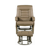 Traditional Swivel Glider Recliner with Ottoman Beige and Black