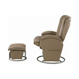 Traditional Swivel Glider Recliner with Ottoman Beige and Black