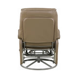 Traditional Swivel Glider Recliner with Ottoman Beige and Black