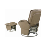 Traditional Swivel Glider Recliner with Ottoman Beige and Black