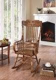 Traditional Windsor Back Rocking Chair Warm Brown