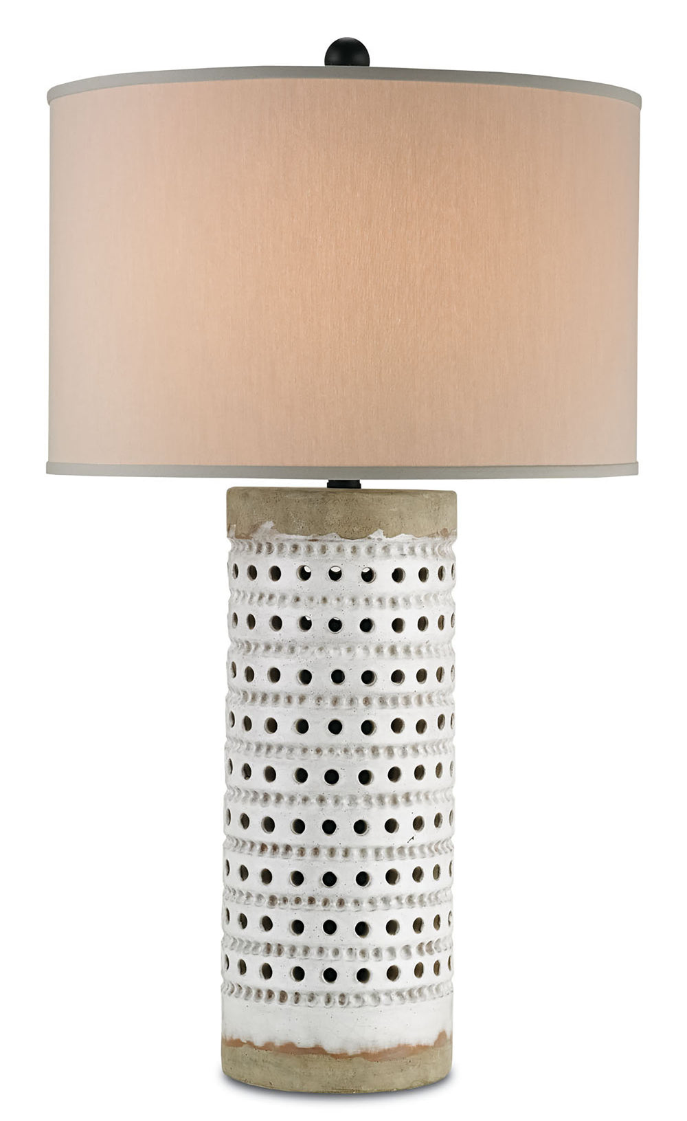 Terrace Table Lamp - Antique White Crackle Terracotta with Alabaster Shade for Elegant Illumination