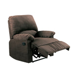 Casual Upholstered Recliner Chocolate