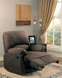 Casual Upholstered Recliner Chocolate