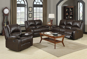 Boston Casual Upholstered Tufted Recliner Two-tone Brown