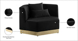 Marquis Velvet / Engineered Wood / Stainless Steel / Foam Contemporary Black Velvet Chair - 47.75" W x 38" D x 29" H