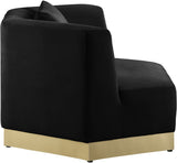 Marquis Velvet / Engineered Wood / Stainless Steel / Foam Contemporary Black Velvet Chair - 47.75" W x 38" D x 29" H