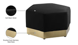 Marquis Velvet / Engineered Wood / Stainless Steel / Foam Contemporary Black Velvet Ottoman - 26.75" W x 26.75" D x 17" H