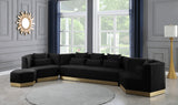 Marquis Velvet / Engineered Wood / Stainless Steel / Foam Contemporary Black Velvet Sofa - 93" W x 38" D x 29" H