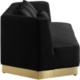 Marquis Velvet / Engineered Wood / Stainless Steel / Foam Contemporary Black Velvet Sofa - 93" W x 38" D x 29" H