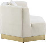 Marquis Velvet / Engineered Wood / Stainless Steel / Foam Contemporary Cream Velvet Chair - 47.75" W x 38" D x 29" H