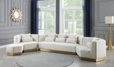 Marquis Velvet / Engineered Wood / Stainless Steel / Foam Contemporary Cream Velvet Sofa - 93" W x 38" D x 29" H