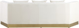 Marquis Velvet / Engineered Wood / Stainless Steel / Foam Contemporary Cream Velvet Sofa - 93" W x 38" D x 29" H