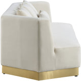 Marquis Velvet / Engineered Wood / Stainless Steel / Foam Contemporary Cream Velvet Sofa - 93" W x 38" D x 29" H