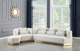 Marquis Velvet / Engineered Wood / Stainless Steel / Foam Contemporary Cream Velvet Sofa - 93" W x 38" D x 29" H