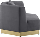 Marquis Velvet / Engineered Wood / Stainless Steel / Foam Contemporary Grey Velvet Chair - 47.75" W x 38" D x 29" H