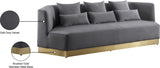 Marquis Velvet / Engineered Wood / Stainless Steel / Foam Contemporary Grey Velvet Sofa - 93" W x 38" D x 29" H