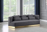 Marquis Velvet / Engineered Wood / Stainless Steel / Foam Contemporary Grey Velvet Sofa - 93" W x 38" D x 29" H