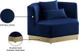 Marquis Velvet / Engineered Wood / Stainless Steel / Foam Contemporary Navy Velvet Chair - 47.75" W x 38" D x 29" H