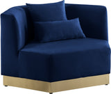 Marquis Velvet / Engineered Wood / Stainless Steel / Foam Contemporary Navy Velvet Chair - 47.75" W x 38" D x 29" H