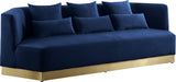 Marquis Velvet / Engineered Wood / Stainless Steel / Foam Contemporary Navy Velvet Sofa - 93" W x 38" D x 29" H