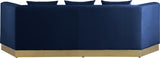 Marquis Velvet / Engineered Wood / Stainless Steel / Foam Contemporary Navy Velvet Sofa - 93" W x 38" D x 29" H