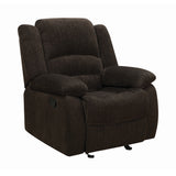 Gordon Casual Glider Recliner - Plush Chocolate Chenille with Cool Gel Memory Foam for Ultimate Comfort