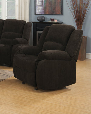 Gordon Casual Glider Recliner - Plush Chocolate Chenille with Cool Gel Memory Foam for Ultimate Comfort