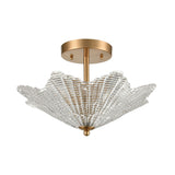 Radiance 16'' Wide 3-Light Semi Flush Mount - Satin Brass