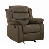 Rodman Casual Upholstered Glider Recliner Chocolate