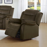 Rodman Casual Upholstered Glider Recliner Chocolate