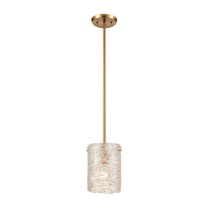 Chiseled Ice 7'' Wide 1-Light Mini Pendant - Satin Brass