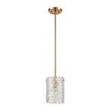 Chiseled Ice 7'' Wide 1-Light Mini Pendant - Satin Brass