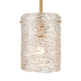 Chiseled Ice 7'' Wide 1-Light Mini Pendant - Satin Brass