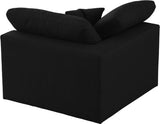 Serene Linen Textured Fabric / Down / Polyester / Engineered Wood Contemporary Black Linen Textured Fabric Deluxe Cloud-Like Comfort Corner Chair - 40" W x 40" D x 32" H