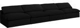 Serene Linen Textured Fabric / Down / Polyester / Engineered Wood Contemporary Black Linen Textured Fabric Deluxe Cloud-Like Comfort Modular Armless Sofa - 156" W x 40" D x 32" H