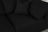 Serene Linen Textured Fabric / Down / Polyester / Engineered Wood Contemporary Black Linen Textured Fabric Deluxe Cloud-Like Comfort Modular Sofa - 158" W x 40" D x 32" H