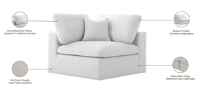 Serene Linen Textured Fabric / Down / Polyester / Engineered Wood Contemporary Cream Linen Textured Fabric Deluxe Cloud-Like Comfort Corner Chair - 40" W x 40" D x 32" H