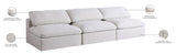 Serene Linen Textured Fabric / Down / Polyester / Engineered Wood Contemporary Cream Linen Textured Fabric Deluxe Cloud-Like Comfort Modular Armless Sofa - 117" W x 40" D x 32" H
