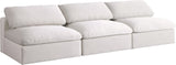 Serene Linen Textured Fabric / Down / Polyester / Engineered Wood Contemporary Cream Linen Textured Fabric Deluxe Cloud-Like Comfort Modular Armless Sofa - 117" W x 40" D x 32" H