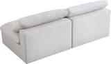Serene Linen Textured Fabric / Down / Polyester / Engineered Wood Contemporary Cream Linen Textured Fabric Deluxe Cloud-Like Comfort Modular Armless Sofa - 78" W x 40" D x 32" H