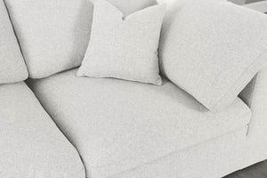 Serene Linen Textured Fabric / Down / Polyester / Engineered Wood Contemporary Cream Linen Textured Fabric Deluxe Cloud-Like Comfort Modular Sectional - 158" W x 80" D x 32" H