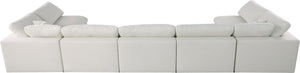 Serene Linen Textured Fabric / Down / Polyester / Engineered Wood Contemporary Cream Linen Textured Fabric Deluxe Cloud-Like Comfort Modular Sectional - 197" W x 79" D x 32" H