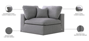 Serene Linen Textured Fabric / Down / Polyester / Engineered Wood Contemporary Grey Linen Textured Fabric Deluxe Cloud-Like Comfort Corner Chair - 40" W x 40" D x 32" H