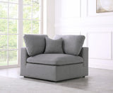 Serene Linen Textured Fabric / Down / Polyester / Engineered Wood Contemporary Grey Linen Textured Fabric Deluxe Cloud-Like Comfort Corner Chair - 40" W x 40" D x 32" H