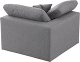 Serene Linen Textured Fabric / Down / Polyester / Engineered Wood Contemporary Grey Linen Textured Fabric Deluxe Cloud-Like Comfort Corner Chair - 40" W x 40" D x 32" H