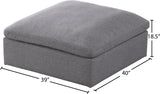 Serene Linen Textured Fabric / Down / Polyester / Engineered Wood Contemporary Grey Linen Textured Fabric Deluxe Cloud-Like Comfort Ottoman - 39" W x 40" D x 18.5" H